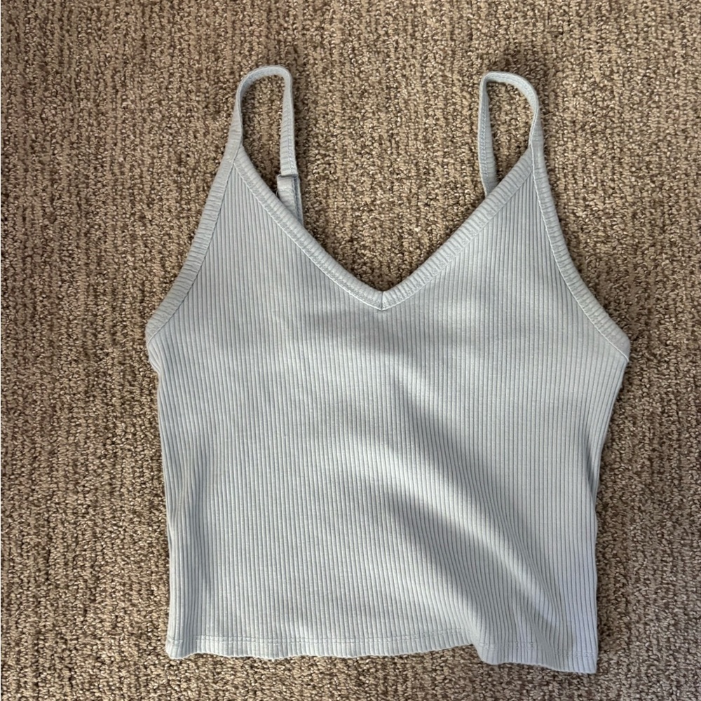 American Eagle Outfitters Light Gray Ribbed Camisole